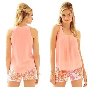 Lilly Pulitzer Silk Dahlia Blouse in Peachy Pink - Women’s Small